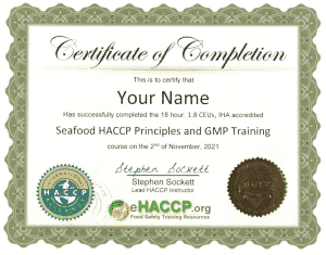 Seafood HACCP Certificate